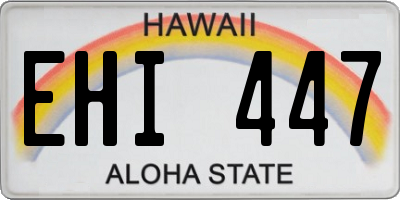 HI license plate EHI447