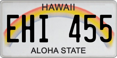 HI license plate EHI455