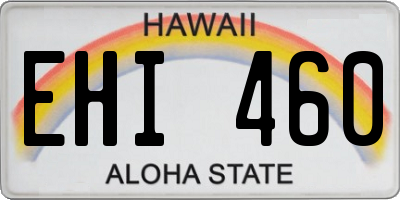 HI license plate EHI460
