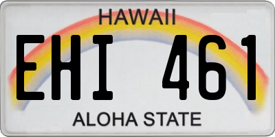 HI license plate EHI461