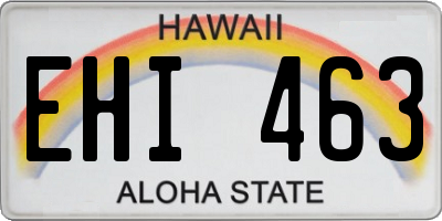 HI license plate EHI463