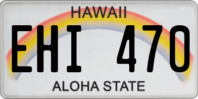 HI license plate EHI470