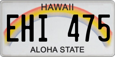 HI license plate EHI475