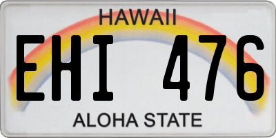 HI license plate EHI476