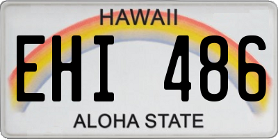 HI license plate EHI486