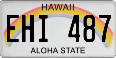 HI license plate EHI487