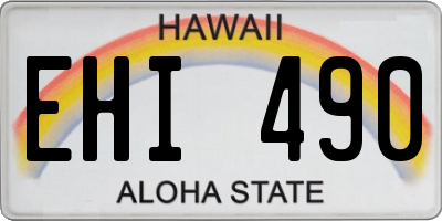 HI license plate EHI490