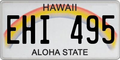 HI license plate EHI495