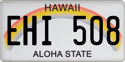 HI license plate EHI508