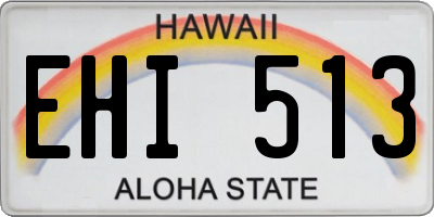 HI license plate EHI513