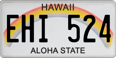 HI license plate EHI524
