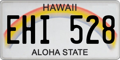 HI license plate EHI528