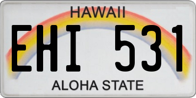 HI license plate EHI531