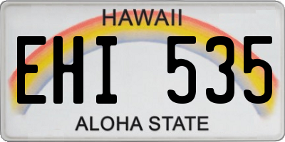 HI license plate EHI535