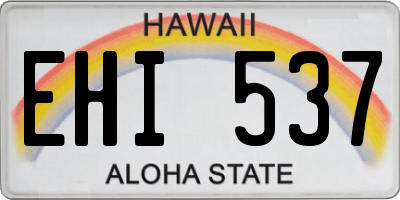 HI license plate EHI537
