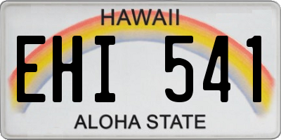 HI license plate EHI541