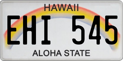 HI license plate EHI545