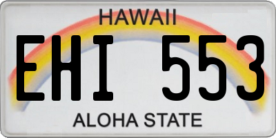 HI license plate EHI553