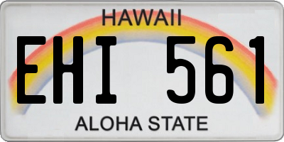 HI license plate EHI561