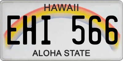 HI license plate EHI566