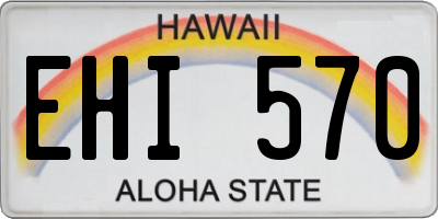 HI license plate EHI570