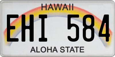 HI license plate EHI584