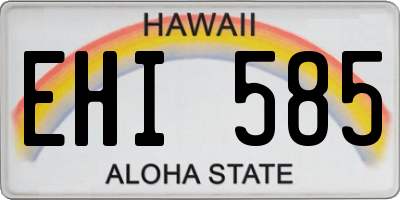 HI license plate EHI585