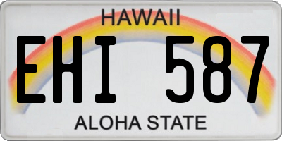 HI license plate EHI587
