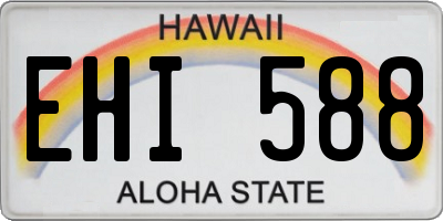 HI license plate EHI588