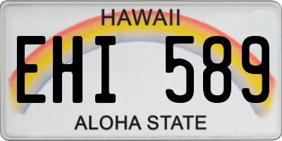 HI license plate EHI589