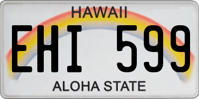 HI license plate EHI599