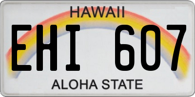 HI license plate EHI607