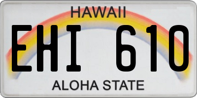 HI license plate EHI610