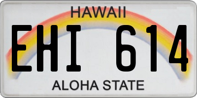 HI license plate EHI614