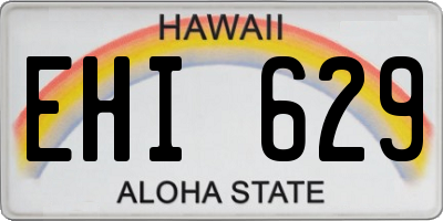 HI license plate EHI629