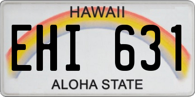 HI license plate EHI631