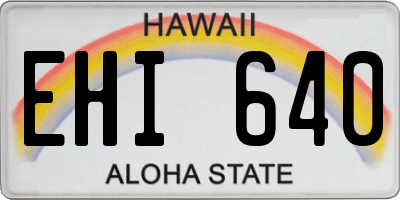 HI license plate EHI640