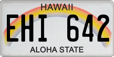 HI license plate EHI642