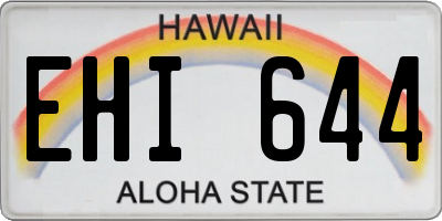 HI license plate EHI644