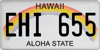 HI license plate EHI655