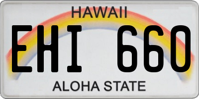 HI license plate EHI660