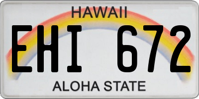 HI license plate EHI672