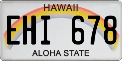 HI license plate EHI678
