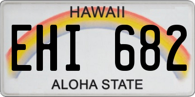 HI license plate EHI682
