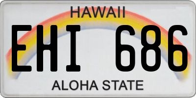 HI license plate EHI686