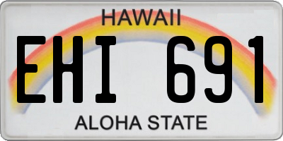 HI license plate EHI691