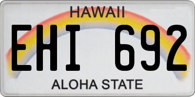 HI license plate EHI692
