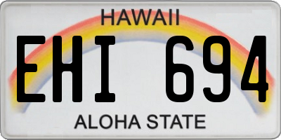 HI license plate EHI694
