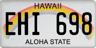 HI license plate EHI698