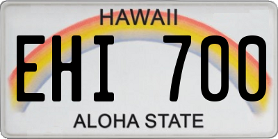 HI license plate EHI700